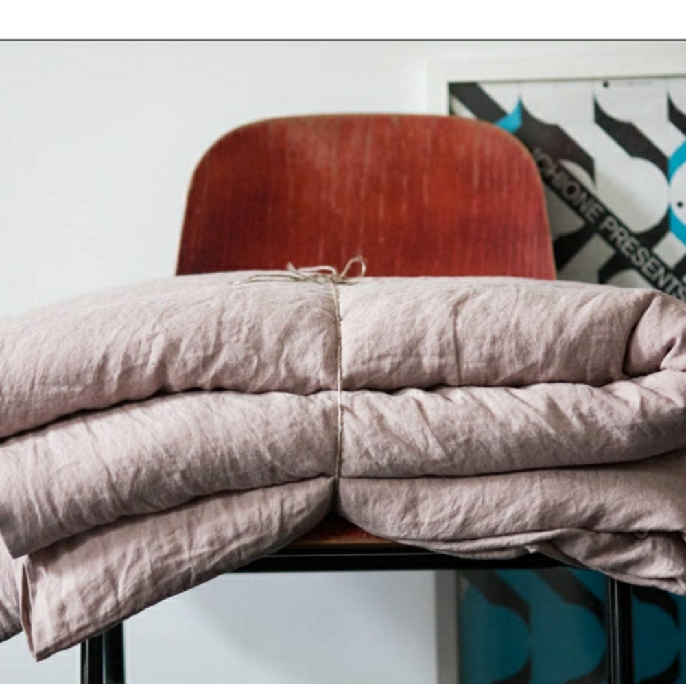 Queen linen duvet cover neutral natural color